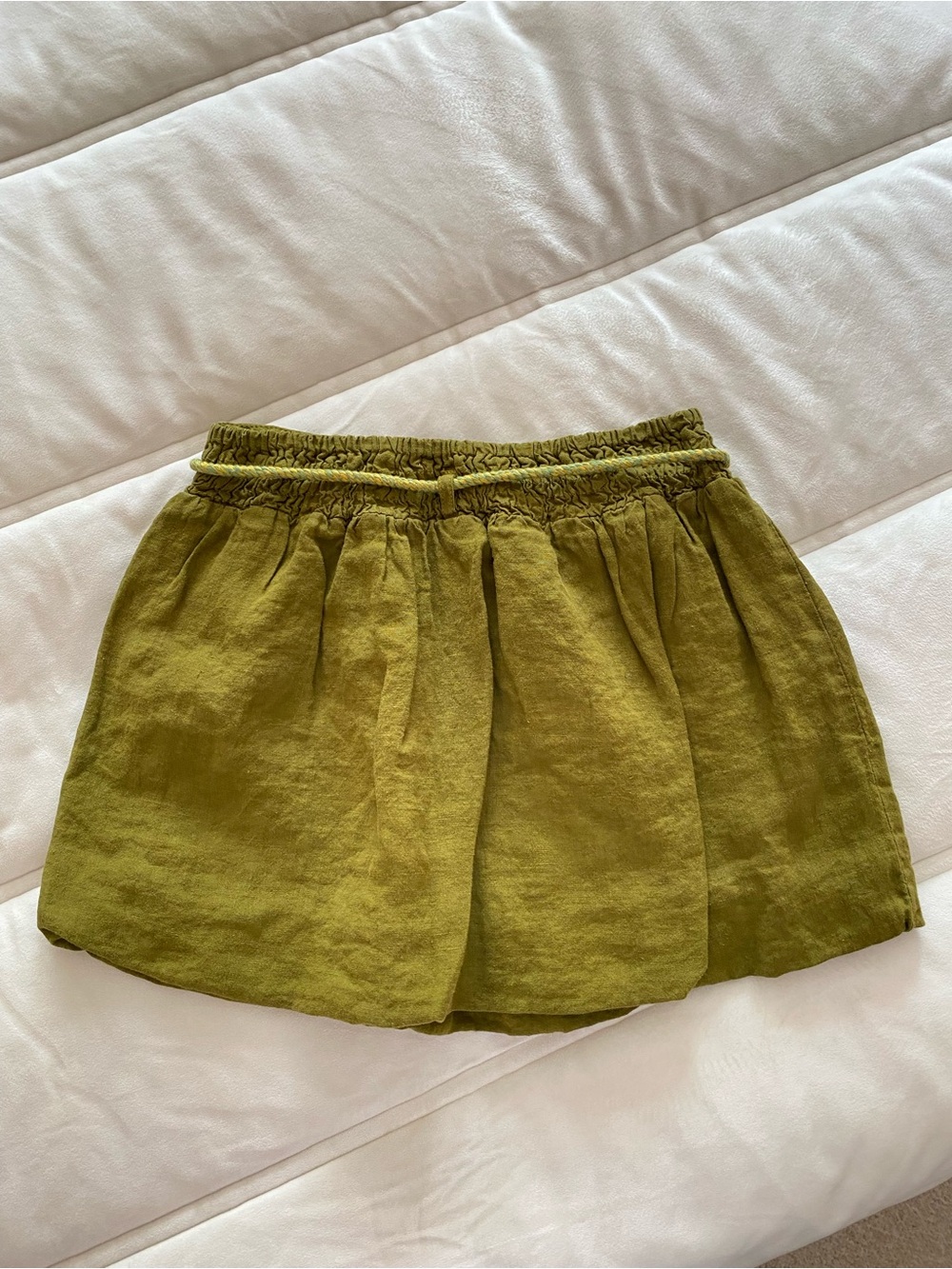 ZARA NWT Olive Linen Drawstring Skort for Girls - Picture 2 of 7